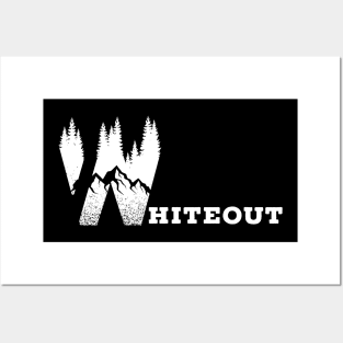 White Out, Snow T-shirt, Winter Sports Hoodie, Snowboarding Stickers, Skiing Gifts Posters and Art